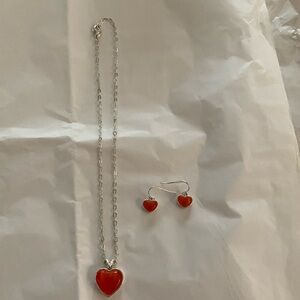 Avon heart Necklace and earrings